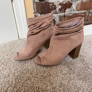 Chinese Laundry Faux Suede Nude Open Peep Toe